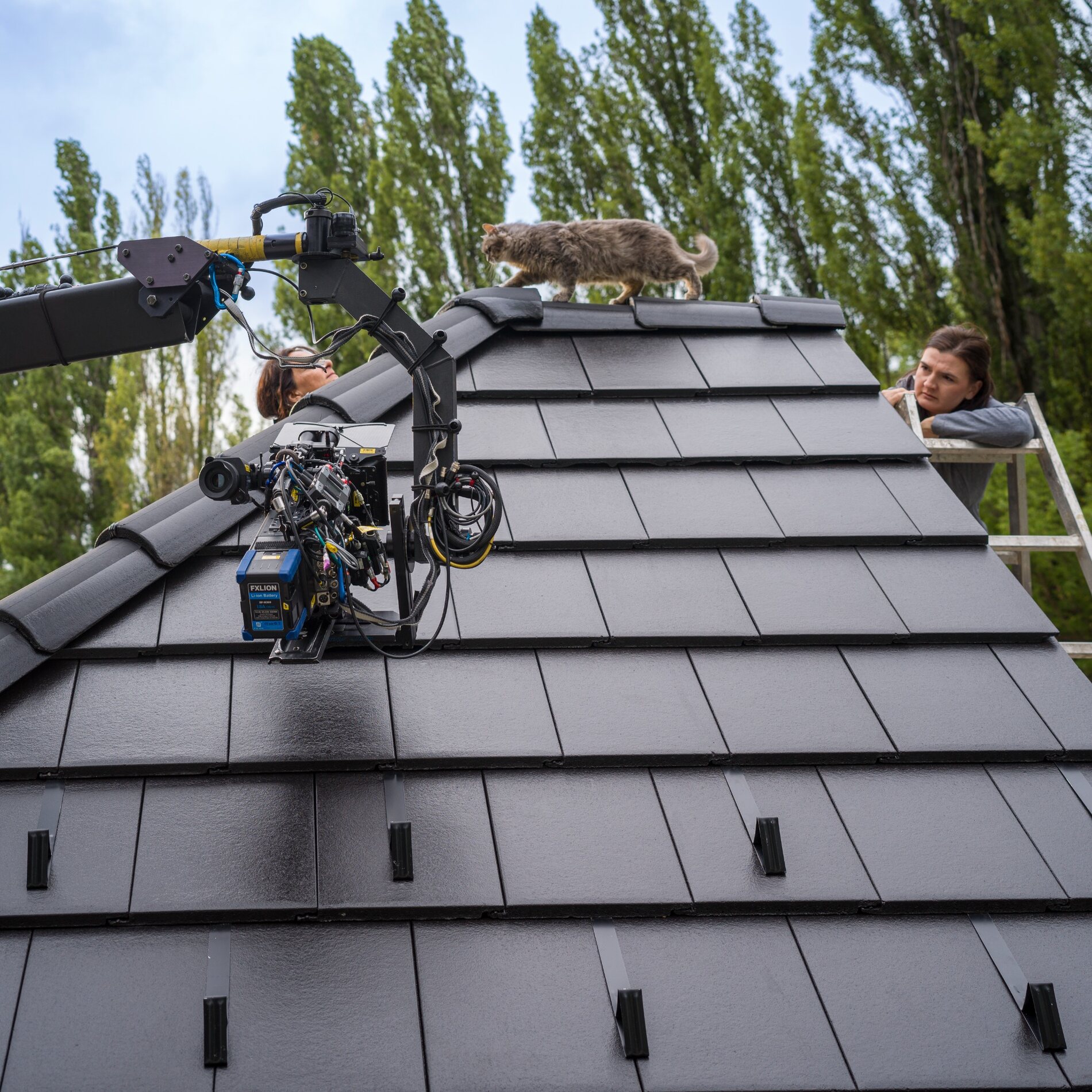 Camera rig on a rooftop